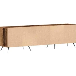Tv Meubels-vidaXL - TV-meubel 3 vakken 3 deuren - Oud hout - Hout - 150x30x44.5 cm