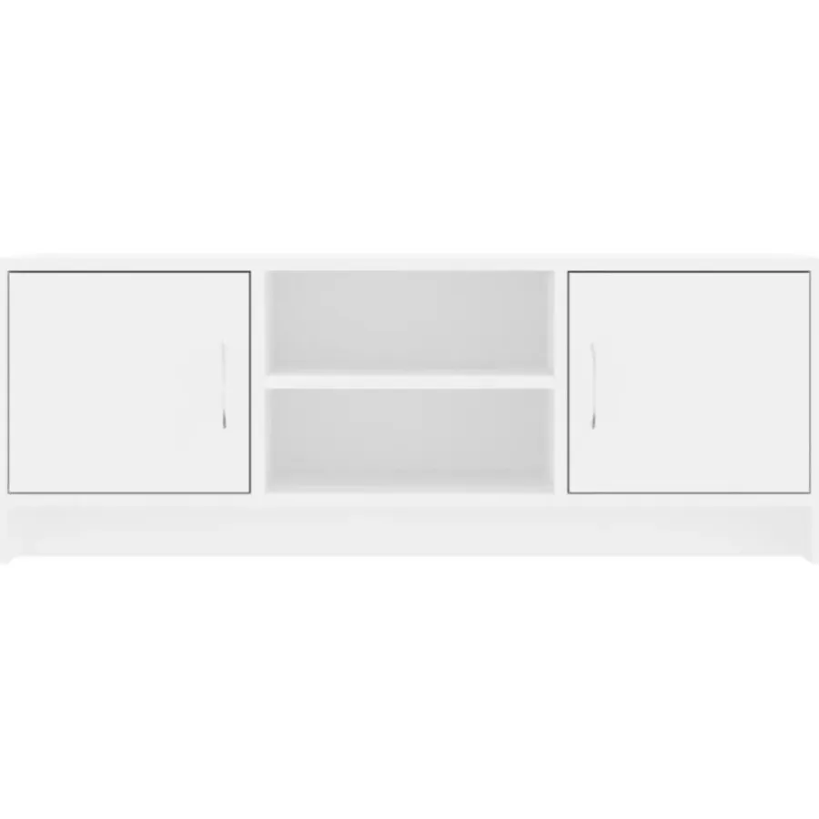 Tv Meubels-vidaXL - Tv-meubel - Wit - Bewerkt hout - 102 x 30 x 37.5 cm