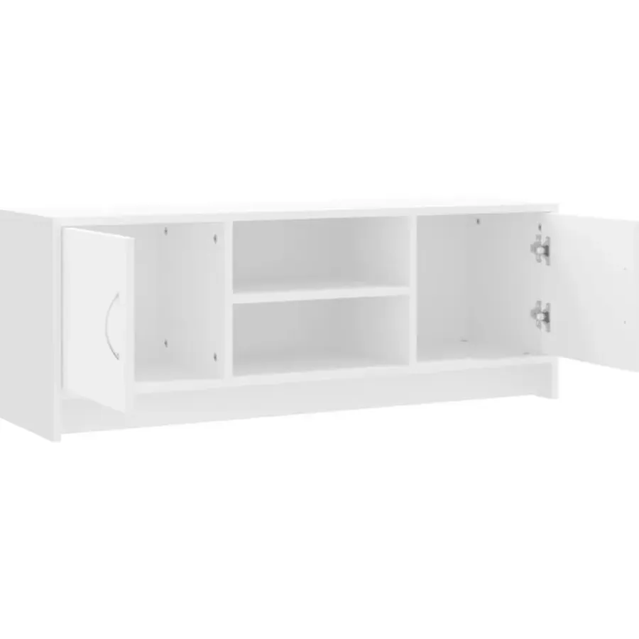 Tv Meubels-vidaXL - Tv-meubel - Wit - Bewerkt hout - 102 x 30 x 37.5 cm