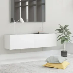 Tv Meubels-vidaXL - Tv-meubel - Wit - Bewerkt hout