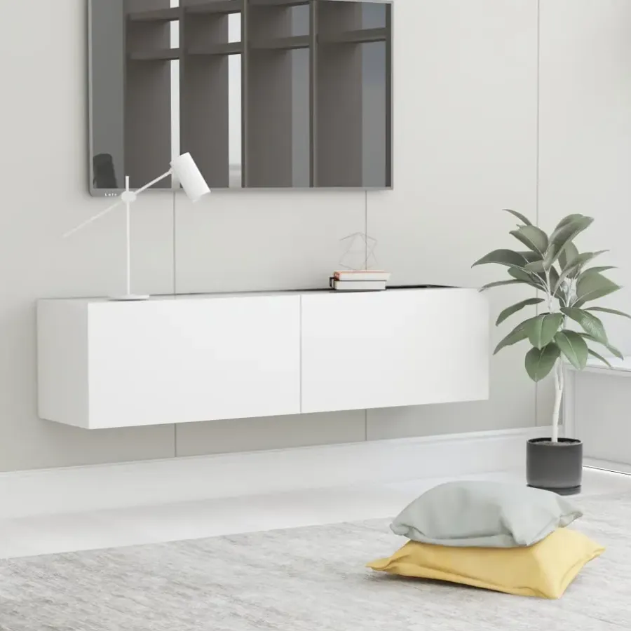Tv Meubels-vidaXL - Tv-meubel - Wit - Bewerkt hout