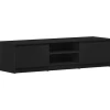 vidaXL - Tv-meubel - Zwart - Bewerkt hout