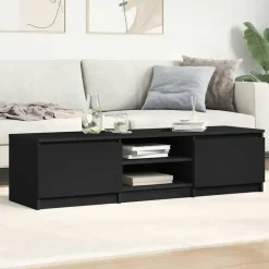 vidaXL - Tv-meubel - Zwart - Bewerkt hout