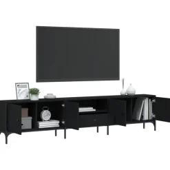 vidaXL - Tv-meubel - Zwart - Bewerkt hout