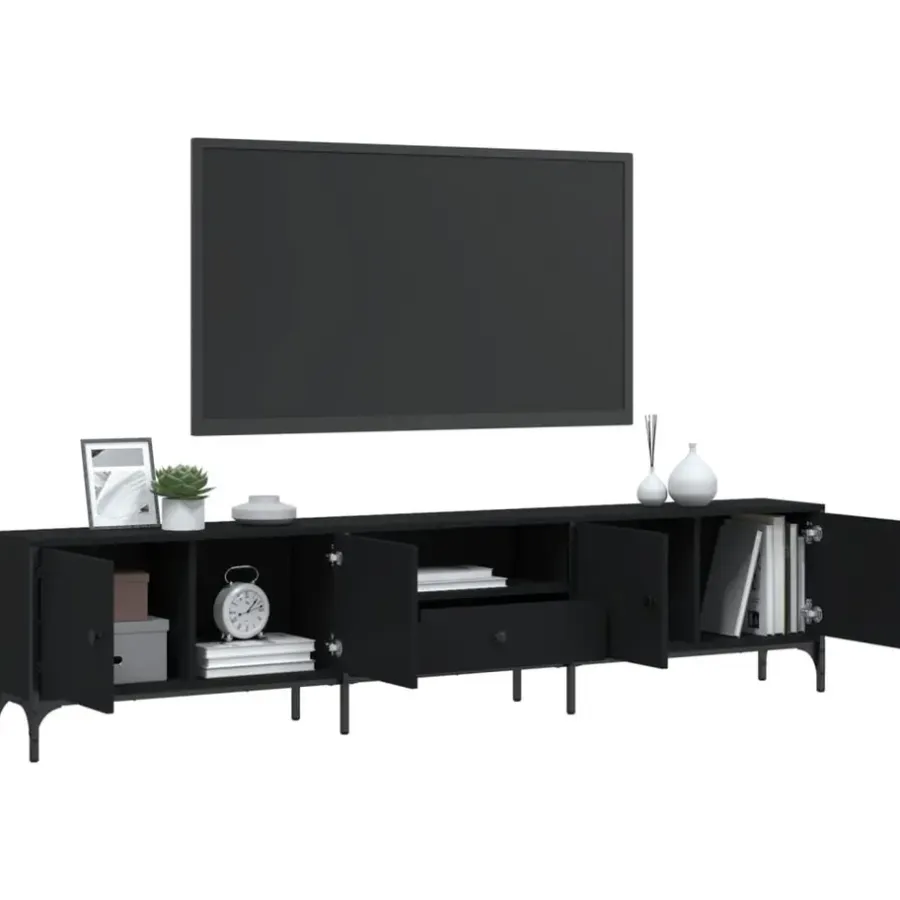 vidaXL - Tv-meubel - Zwart - Bewerkt hout