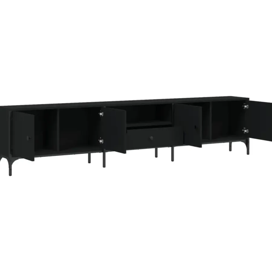 vidaXL - Tv-meubel - Zwart - Bewerkt hout