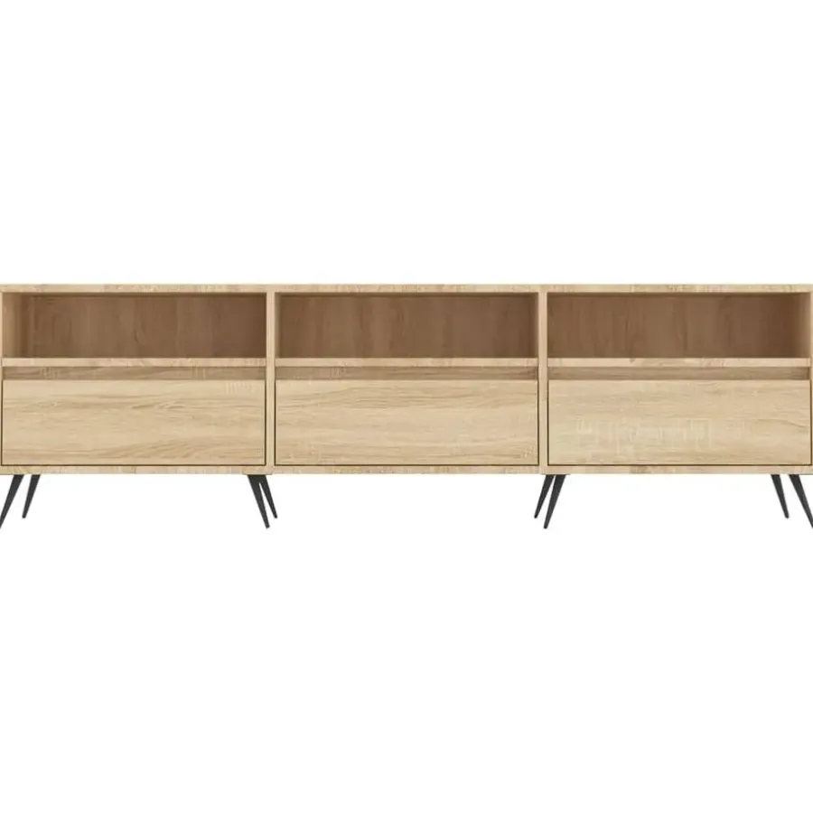 Tv Meubels-vidaXL - TV-meubel met 3 deuren en 3 vakken - Sonoma eiken - 150x30x44.5 cm
