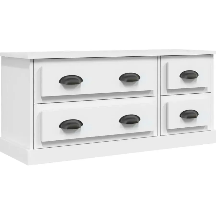 Tv Meubels-vidaXL - TV-meubel met 4 lades - Wit - Bewerkt hout - 100x35.5x45 cm