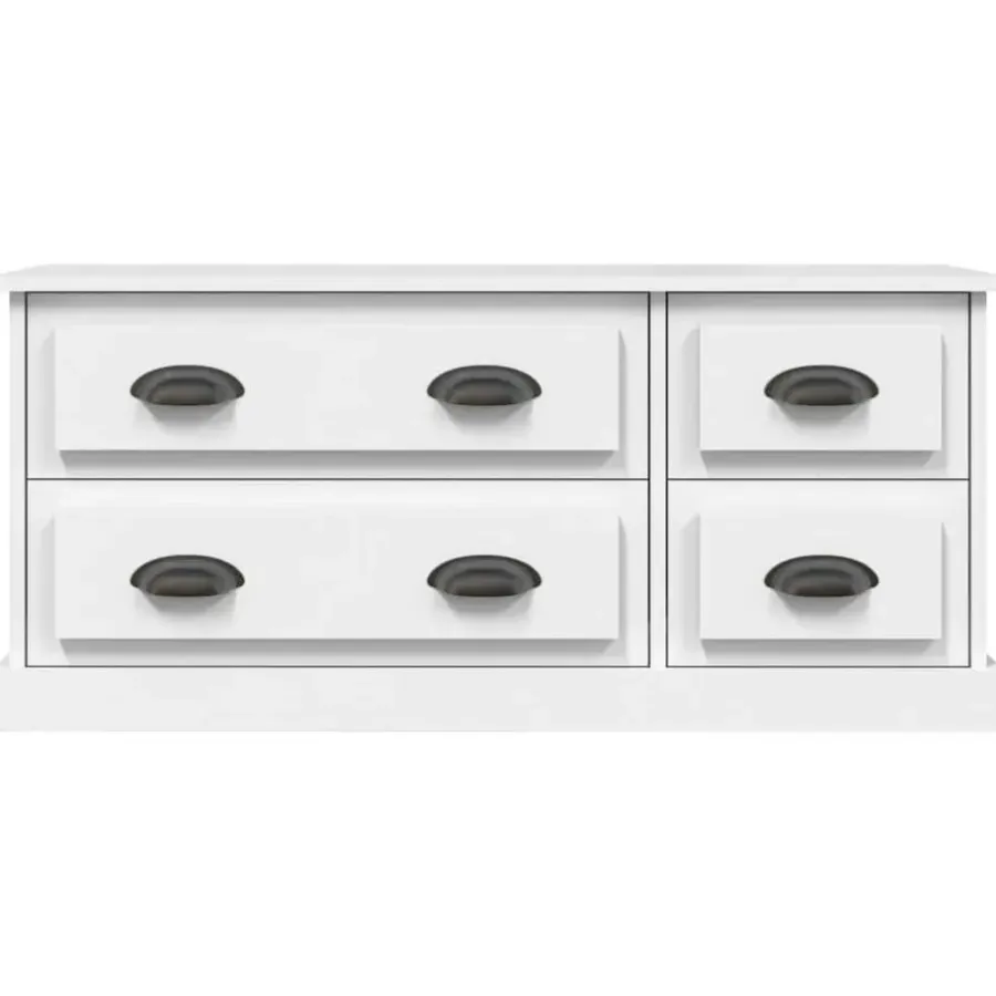 Tv Meubels-vidaXL - TV-meubel met 4 lades - Wit - Bewerkt hout - 100x35.5x45 cm