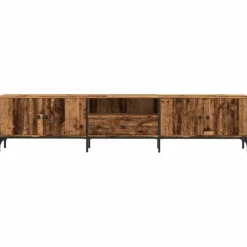 vidaXL - TV-meubel met 1 lade en 4 deuren - Oud hout - 200x25x44 cm