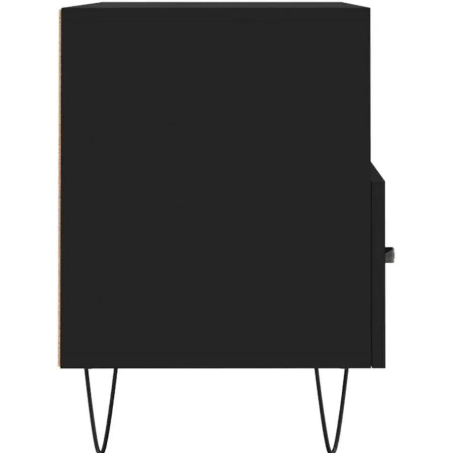 Tv Meubels-vidaXL - TV-meubel met 2 lades en 2 vakken - Zwart - Hout - 80x36x50 cm