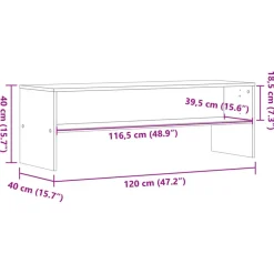 Tv Meubels-vidaXL - TV-meubel met 2 legplanken - Bruin eiken - Hout - 120x40x40 cm