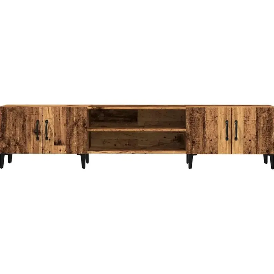 vidaXL - TV-meubel met 2 vakken 4 deuren - Oud hout - 180x31.5x40 cm