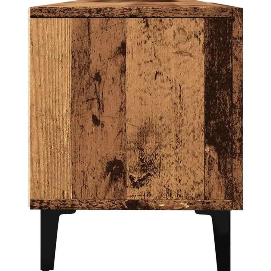vidaXL - TV-meubel met 2 vakken 4 deuren - Oud hout - 180x31.5x40 cm
