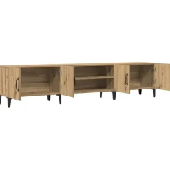Tv Meubels-vidaXL - TV-meubel met 2 vakken 4 deuren - Artisanaal eiken - 180x31.5x40 cm