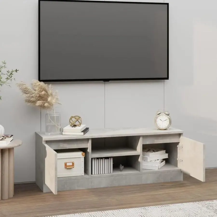 vidaXL - Tv-meubel met deur - Grijs - Bewerkt hout - 102 x 30 x 36 cm