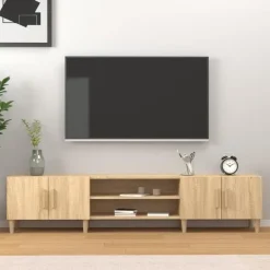 vidaXL - TV-meubel met deuren - Sonoma eiken - Hout -180x31.5x40 cm