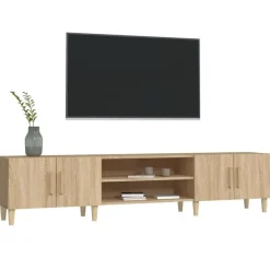 vidaXL - TV-meubel met deuren - Sonoma eiken - Hout -180x31.5x40 cm