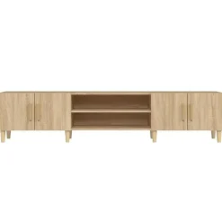 vidaXL - TV-meubel met deuren - Sonoma eiken - Hout -180x31.5x40 cm
