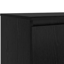 Tv Meubels-vidaXL - TV-meubel met glas legplank en 2 deuren - Zwart eiken - 140x40x35.5 cm