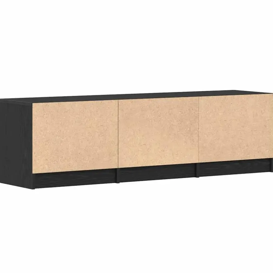 Tv Meubels-vidaXL - TV-meubel met lade en 2 deuren - Zwart eiken - Hout - 140x35x40 cm