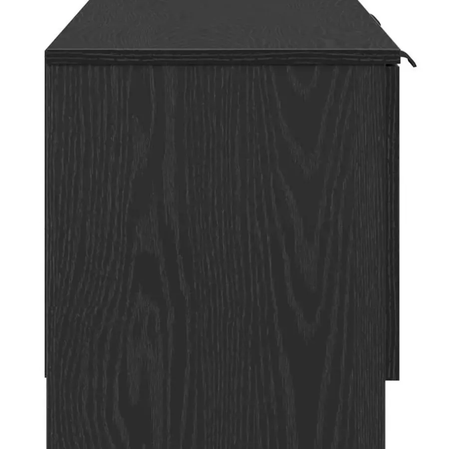 Tv Meubels-vidaXL - TV-meubel met lade en 2 deuren - Zwart eiken - Hout - 140x35x40 cm