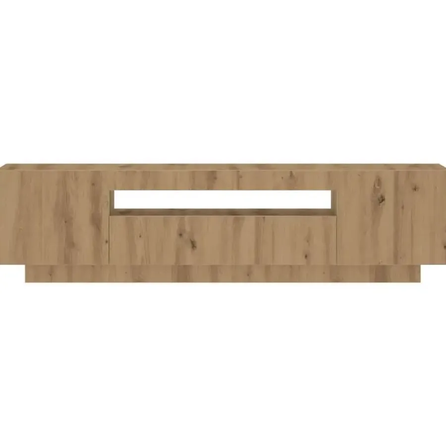 vidaXL - TV-meubel met LED en 3 deuren - Artisanaal eiken - 160x35x40 cm