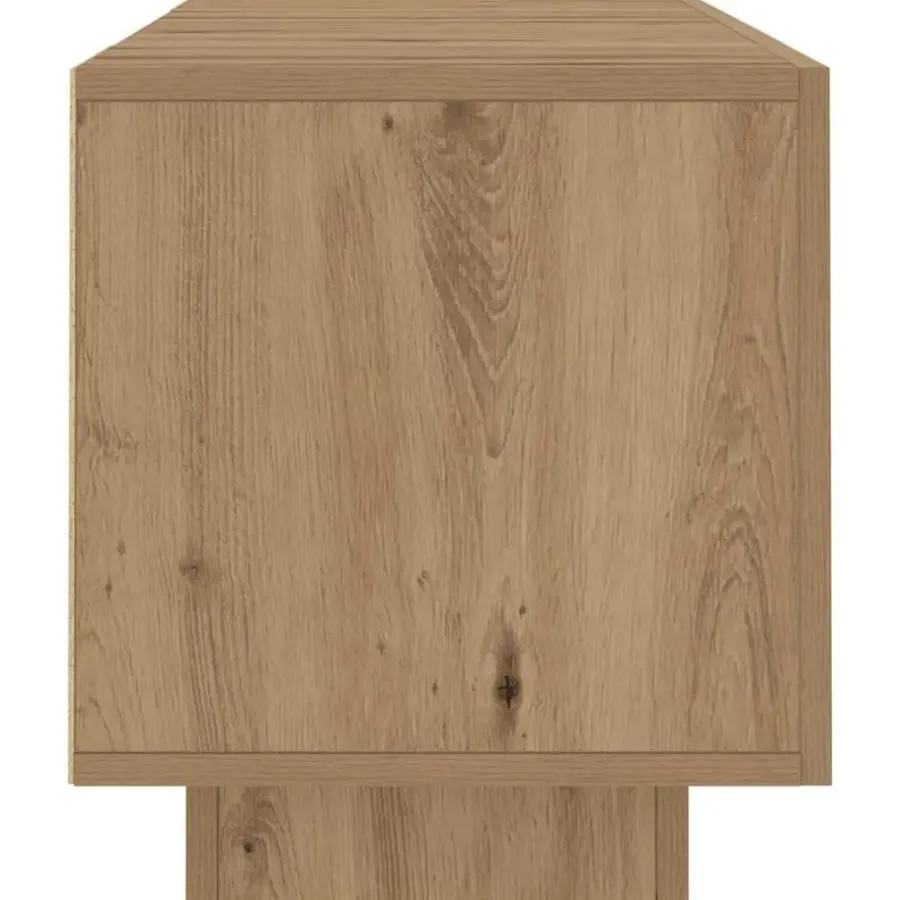 vidaXL - TV-meubel met LED en 3 deuren - Artisanaal eiken - 160x35x40 cm