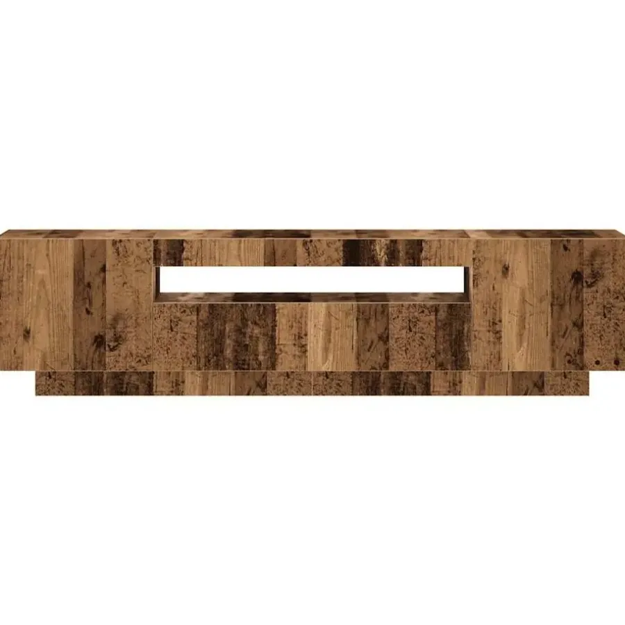 Tv Meubels-vidaXL - TV-meubel met LED en 3 deuren - Oud hout - 160x35x40 cm