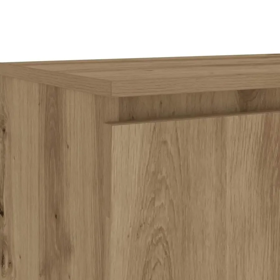 Tv Meubels-vidaXL - TV-meubel met LED en 2 deuren - Artisanaal eiken - 120x30x36 cm