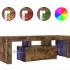 Tv Meubels-vidaXL - TV-meubel met LED-verlichting - Gerookt eiken - Hout - 120x35x40 cm