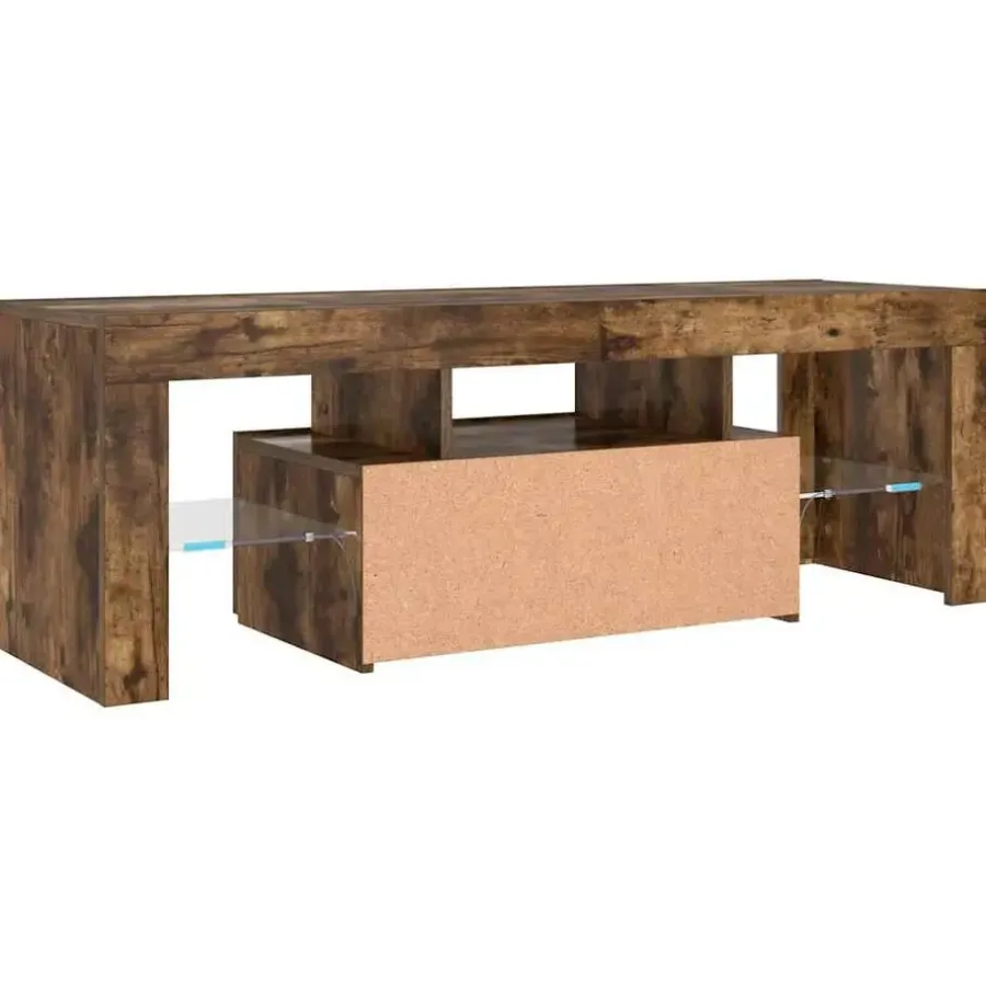Tv Meubels-vidaXL - TV-meubel met LED-verlichting - Gerookt eiken - Hout - 120x35x40 cm