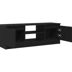 Tv Meubels-vidaXL - TV-meubel met legplank en 2 deuren - Zwart eiken - 102x30x36 cm