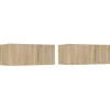vidaXL - TV-meubels 2 st 4 deuren - Sonoma eikenk - Bewerkt hout - 80x30x30 cm
