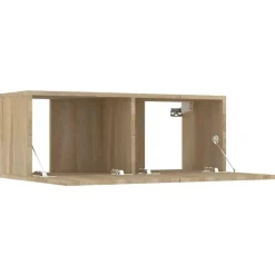 vidaXL - TV-meubels 2 st 4 deuren - Sonoma eikenk - Bewerkt hout - 80x30x30 cm