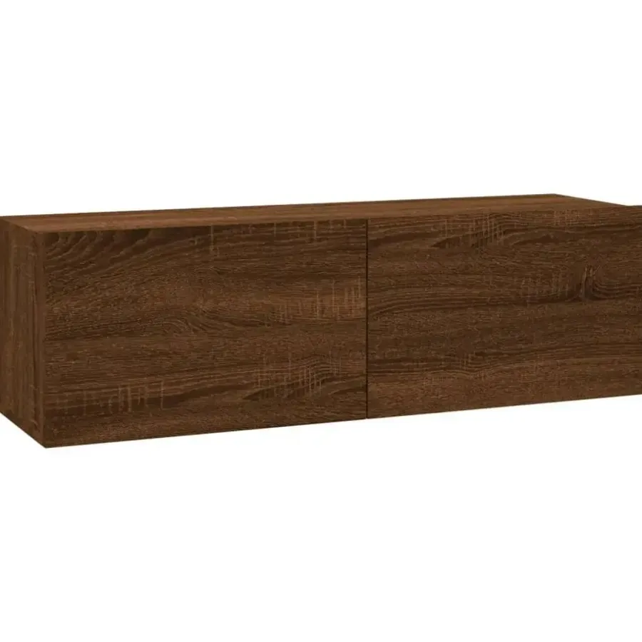 Tv Meubels-vidaXL - Tv-wandmeubel - Bruin eikenkleur - Bewerkt hout - 100 x 30 x 30 cm