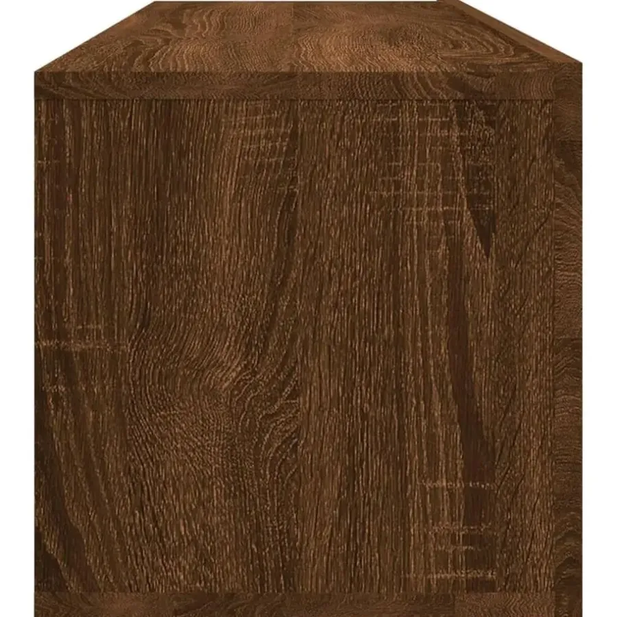 Tv Meubels-vidaXL - Tv-wandmeubel - Bruin eikenkleur - Bewerkt hout - 100 x 30 x 30 cm