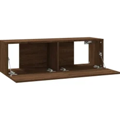 Tv Meubels-vidaXL - Tv-wandmeubel - Bruin eikenkleur - Bewerkt hout - 100 x 30 x 30 cm