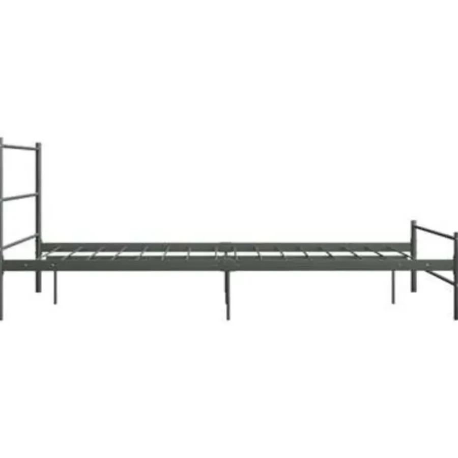 2-Persoons Bedden-vidaXL - Tweepersoonbed - Grijs - Metaal - 160x200 cm