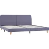 Twijfelaars-vidaXL - Tweepersoonbed - Lichtgrijs - Stof - 160x200 cm