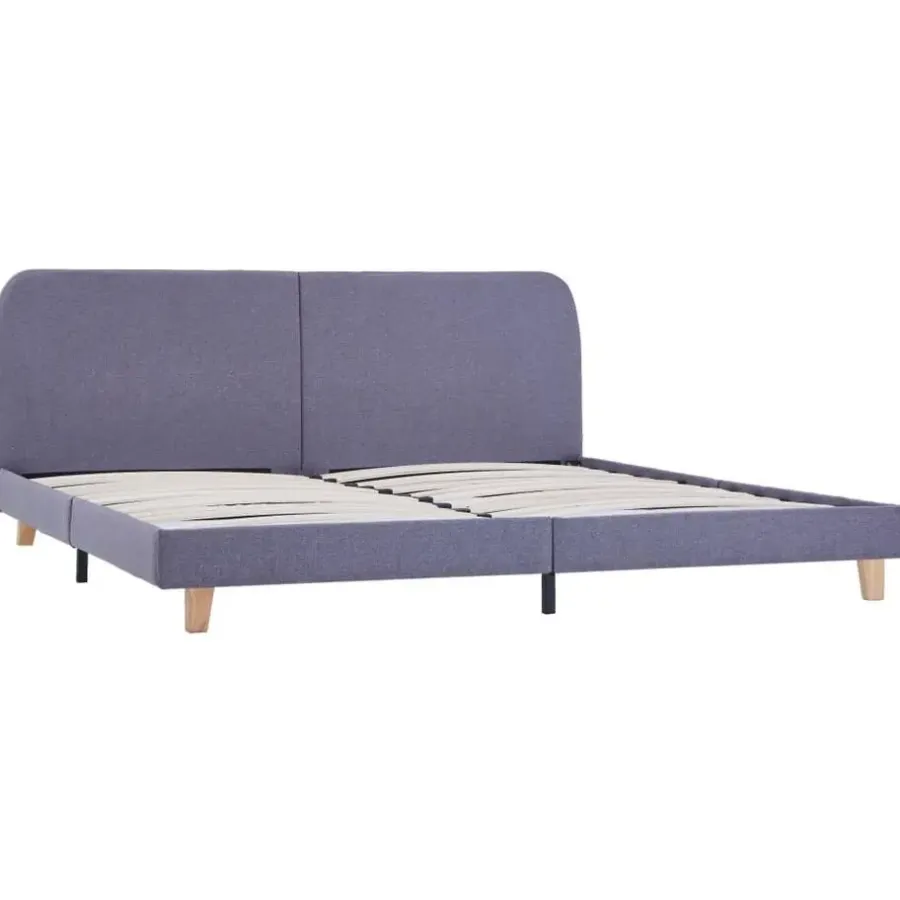 Twijfelaars-vidaXL - Tweepersoonbed - Lichtgrijs - Stof - 160x200 cm