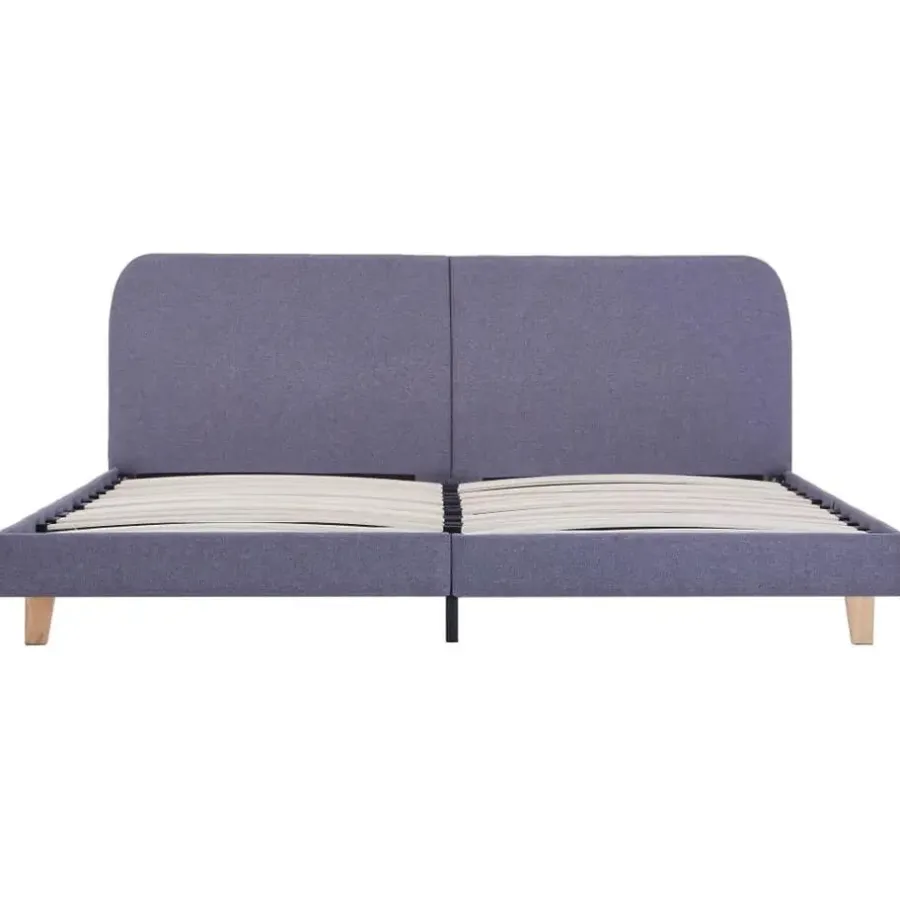 Twijfelaars-vidaXL - Tweepersoonbed - Lichtgrijs - Stof - 160x200 cm
