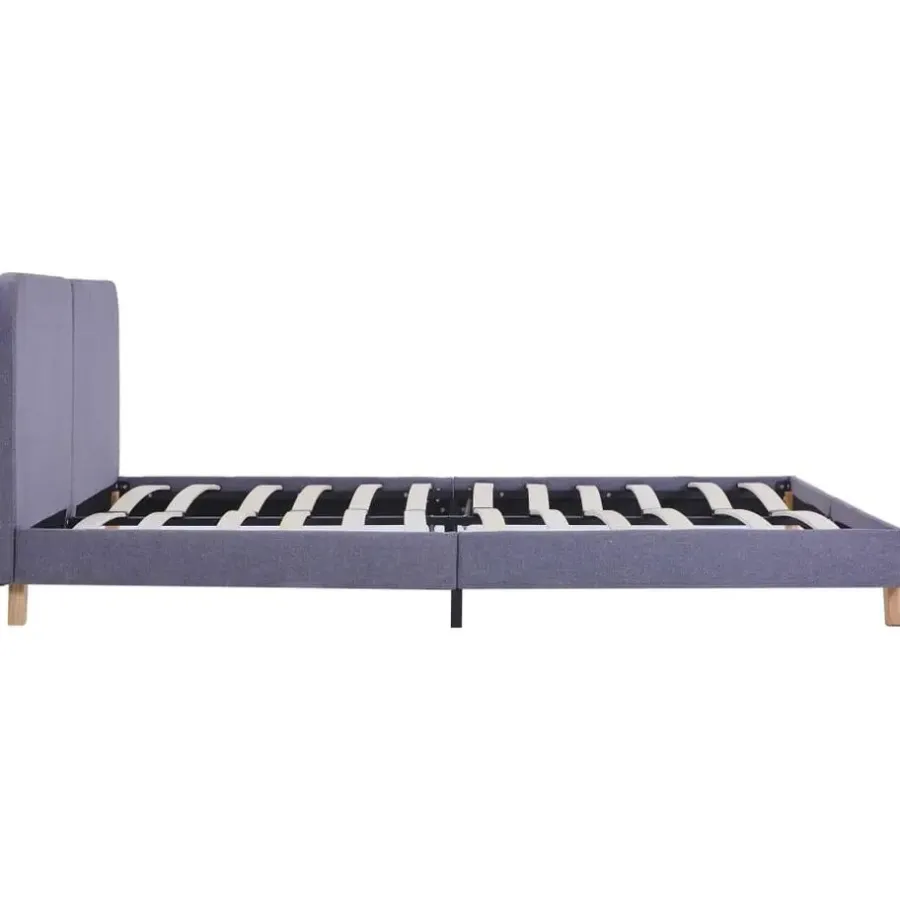 Twijfelaars-vidaXL - Tweepersoonbed - Lichtgrijs - Stof - 160x200 cm