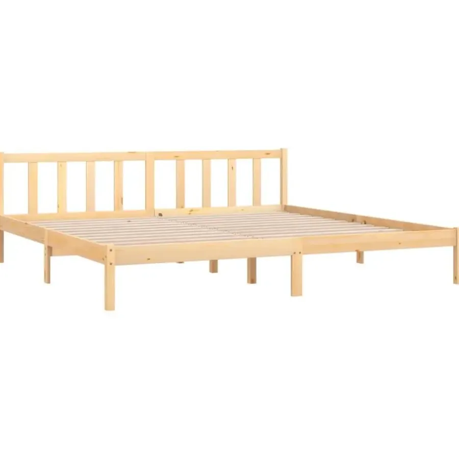 vidaXL - Tweepersoonbed - Naturel - Massief grenenhout - 180x200 cm