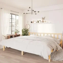 vidaXL - Tweepersoonbed - Naturel - Massief grenenhout - 180x200 cm