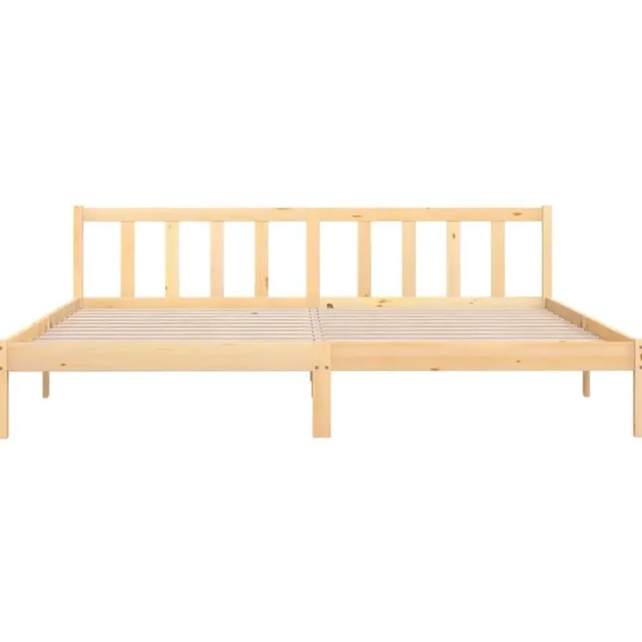 vidaXL - Tweepersoonbed - Naturel - Massief grenenhout - 180x200 cm