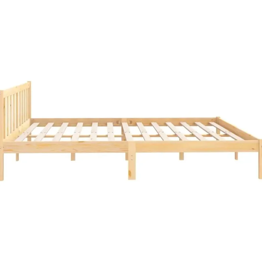 vidaXL - Tweepersoonbed - Naturel - Massief grenenhout - 180x200 cm