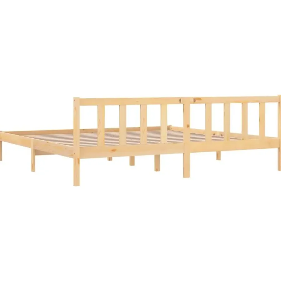vidaXL - Tweepersoonbed - Naturel - Massief grenenhout - 180x200 cm