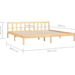 vidaXL - Tweepersoonbed - Naturel - Massief grenenhout - 180x200 cm