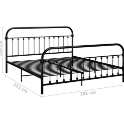 2-Persoons Bedden-vidaXL - Tweepersoonbed - Zwart - Metaal - 180x200 cm